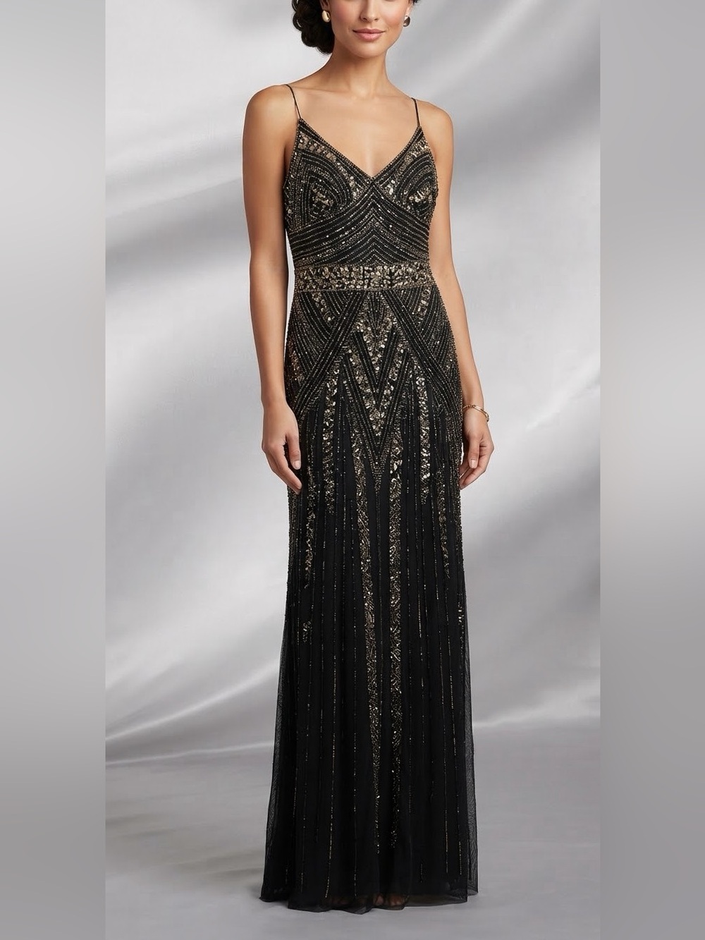 Marina Beaded Evening Gown‎ Prom Dress nwt